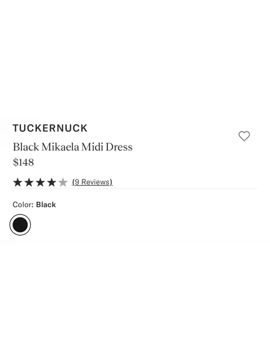 Tuckernuck Black Mikaela Sleeveless Collared Midi Dress M NWT - Picture 6 of 7